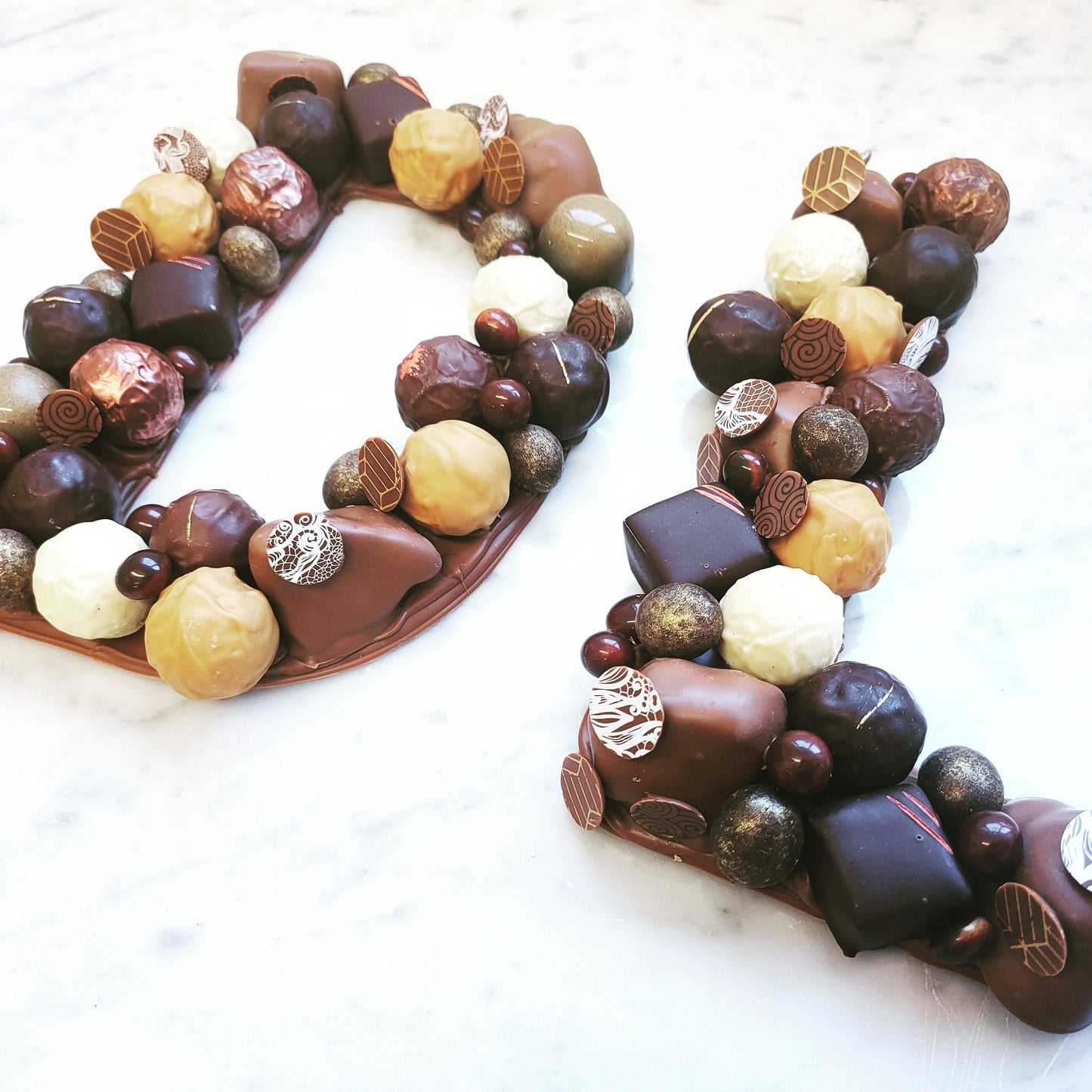 Double Chocolate Numbers and Letters