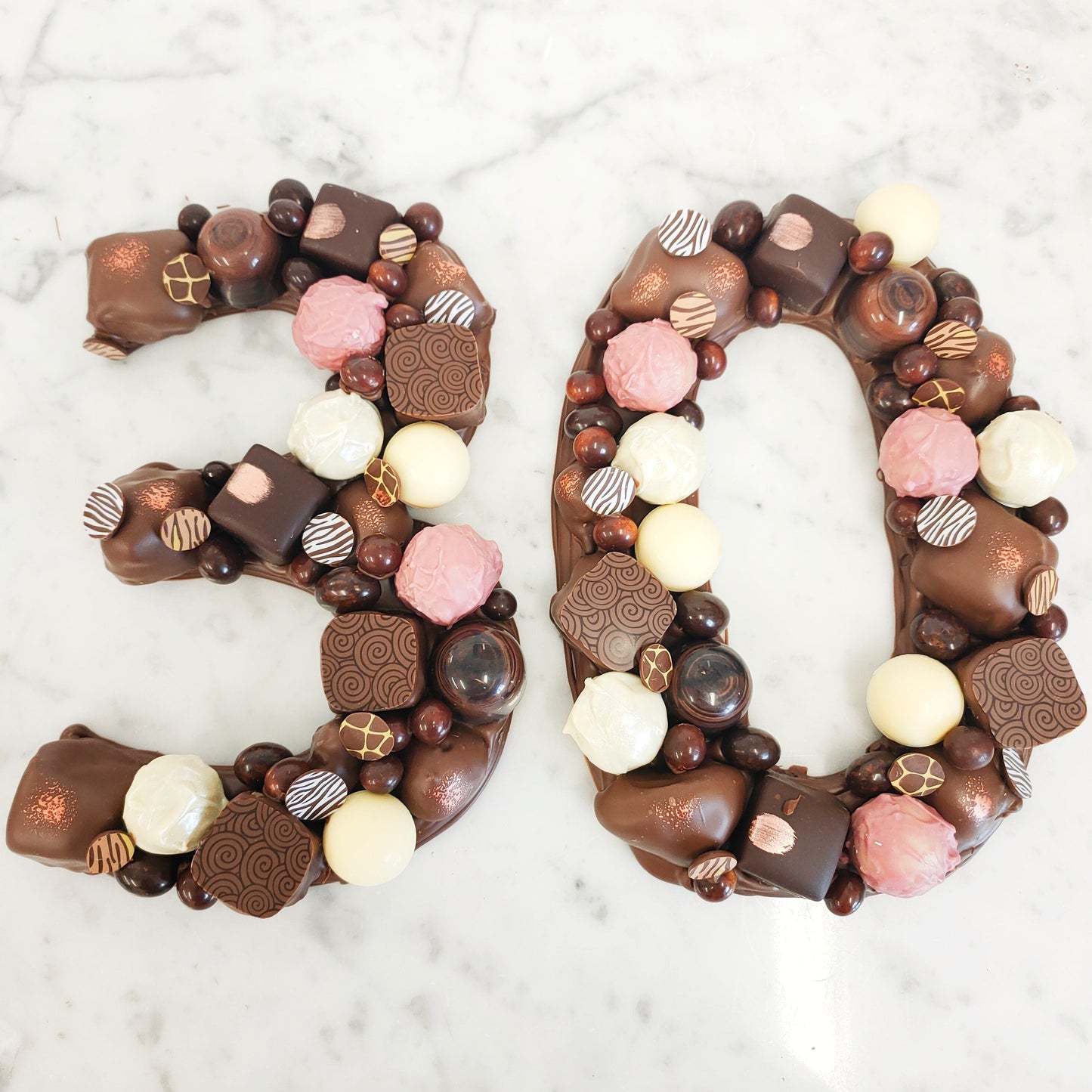 Double Chocolate Numbers and Letters